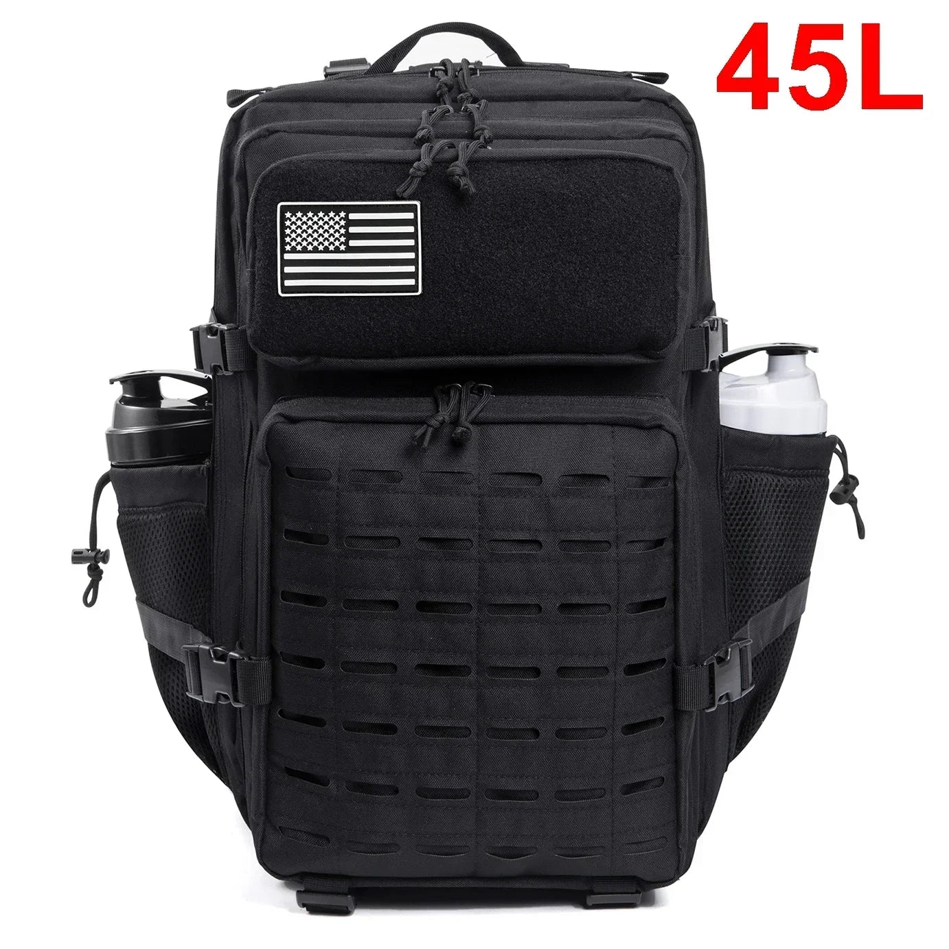 25L or 45L Tactical Hiking Backpack with Bottle Holder