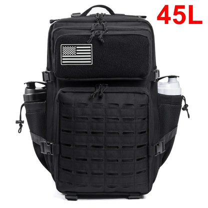 25L or 45L Tactical Hiking Backpack with Bottle Holder