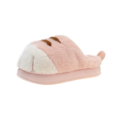 Cute Kitty Claw Furry Slippers for Women Warm Non Slip Home Shoes