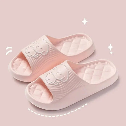 Cute Couple EVA Pillow Slippers Soft Sole Non Slip Bathroom Shoes