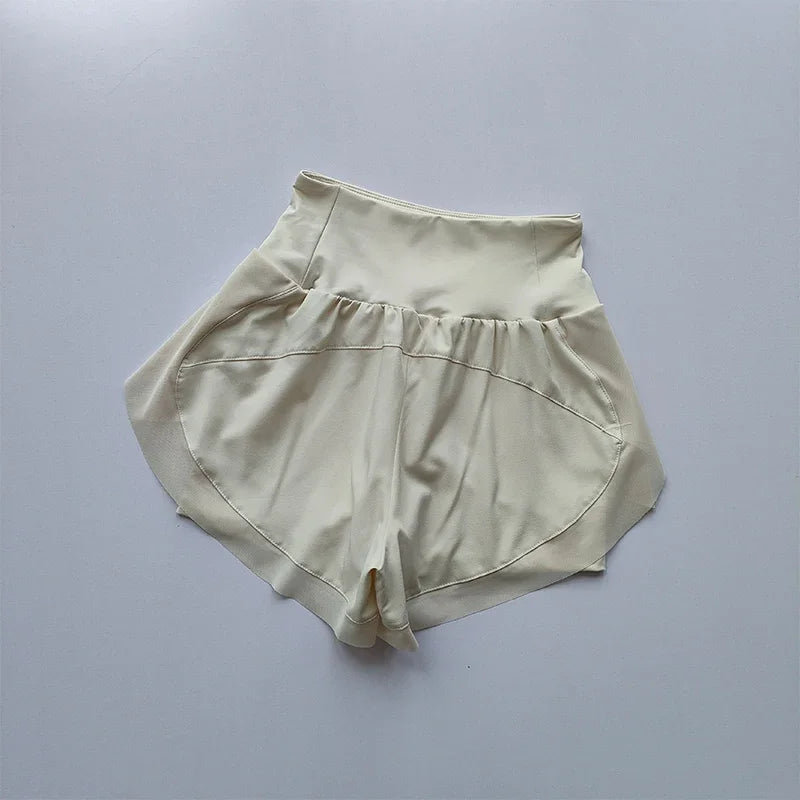 Women's High Waist Double Layer Quick Dry Running Shorts