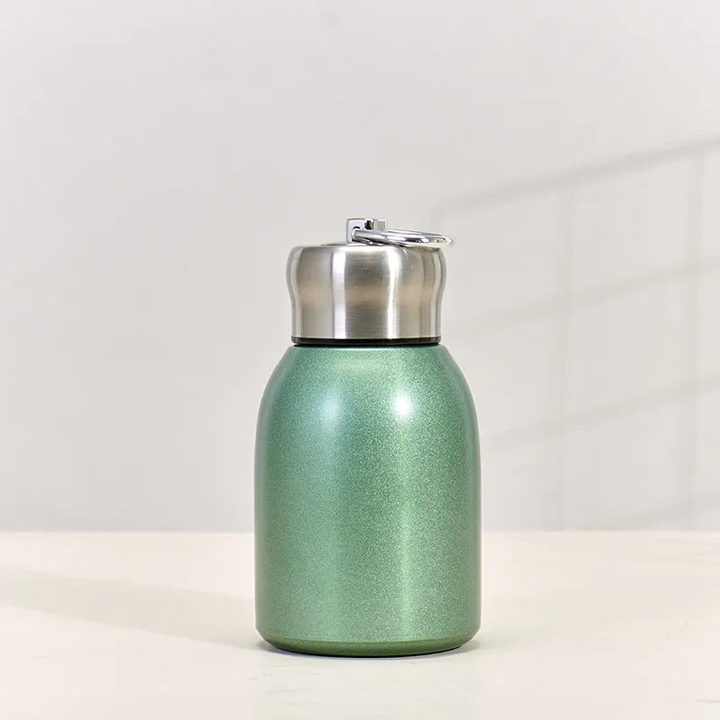 300ml Stainless Steel Mini Travel Thermos Cup with Carry Ring