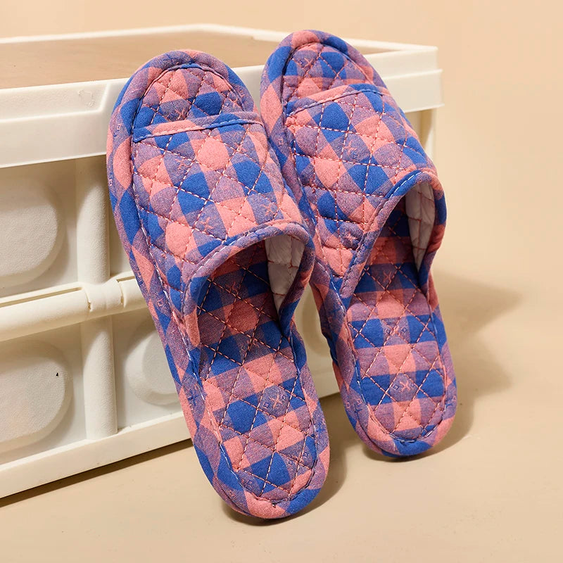 Women Slippers Lightweight Home Shoes Antislip Soft Indoor Fabric Slippers
