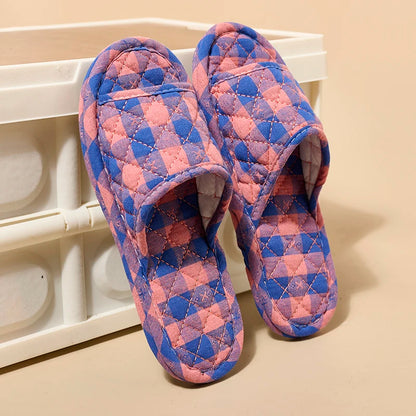 Women Slippers Lightweight Home Shoes Antislip Soft Indoor Fabric Slippers