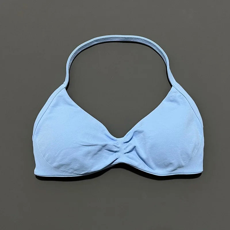 HISTELLO Women's High Support Strappy Halter Sports Bra