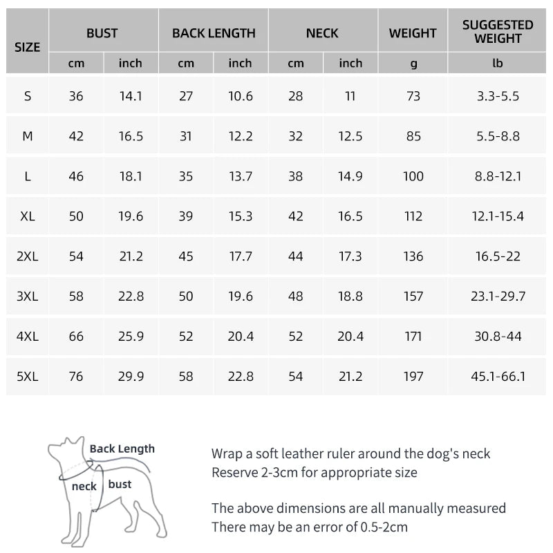 Waterproof Warm Winter Dog Cotton Jacket for Small & Large Dogs