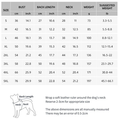 Waterproof Warm Winter Dog Cotton Jacket for Small & Large Dogs