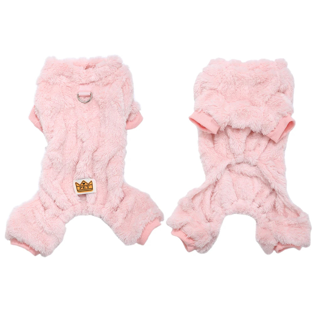 Soft Fleece Jumpsuit for Small & Medium Dogs & Cats Winter Pet Clothes