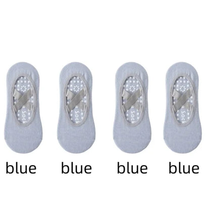 1 or 4 Pairs Women's Anti Slip Yoga Pilates Socks