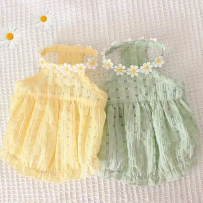 Floral Wreath Princess Dress for Small Dogs & Cats Summer Pet Clothing