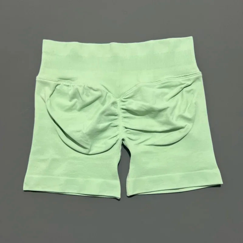 Women Fitness Workout Shorts Yoga High Waist Lift Butt Fitness Shorts Gym Running Sportswear Women Push Up Gym Leggings