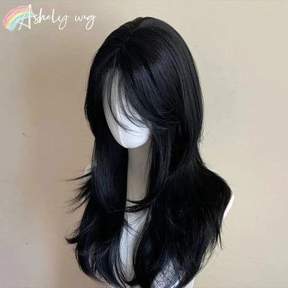 Black Body Wave Headband Wig with Bangs