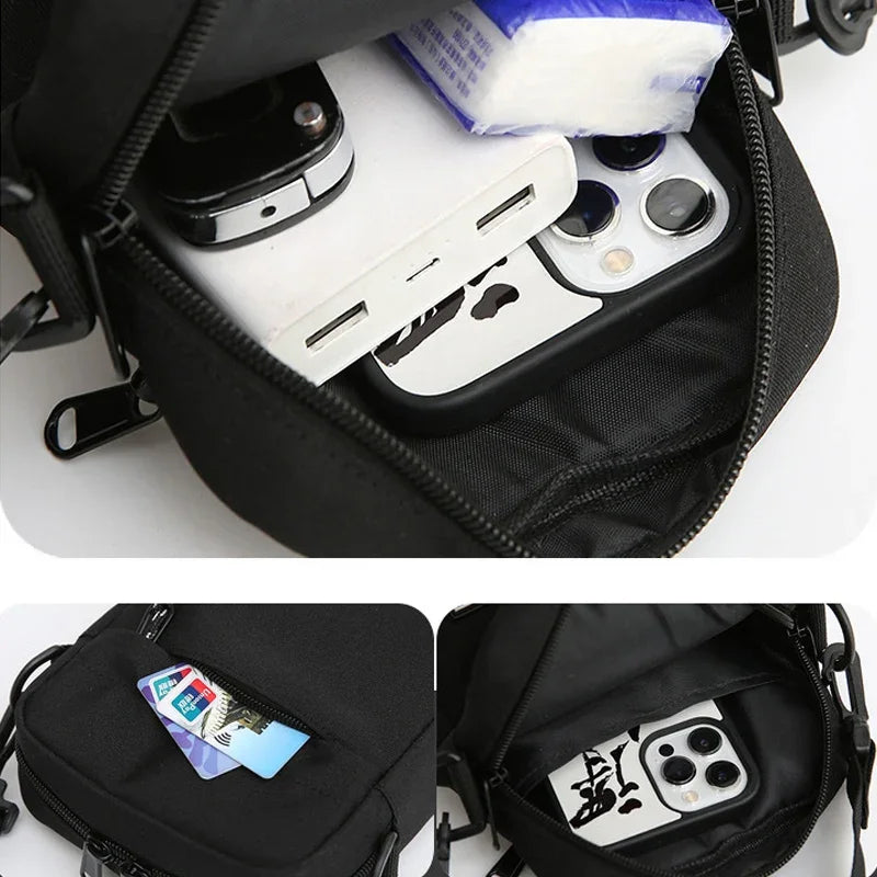 Unisex Oxford Cloth Small Crossbody Shoulder Bag Casual Satchel