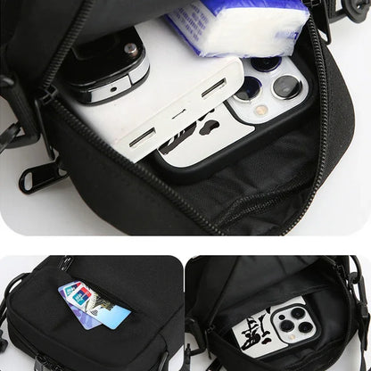 Unisex Oxford Cloth Small Crossbody Shoulder Bag Casual Satchel