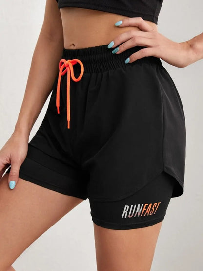 Women's High Rise 2 in 1 Yoga Running Shorts