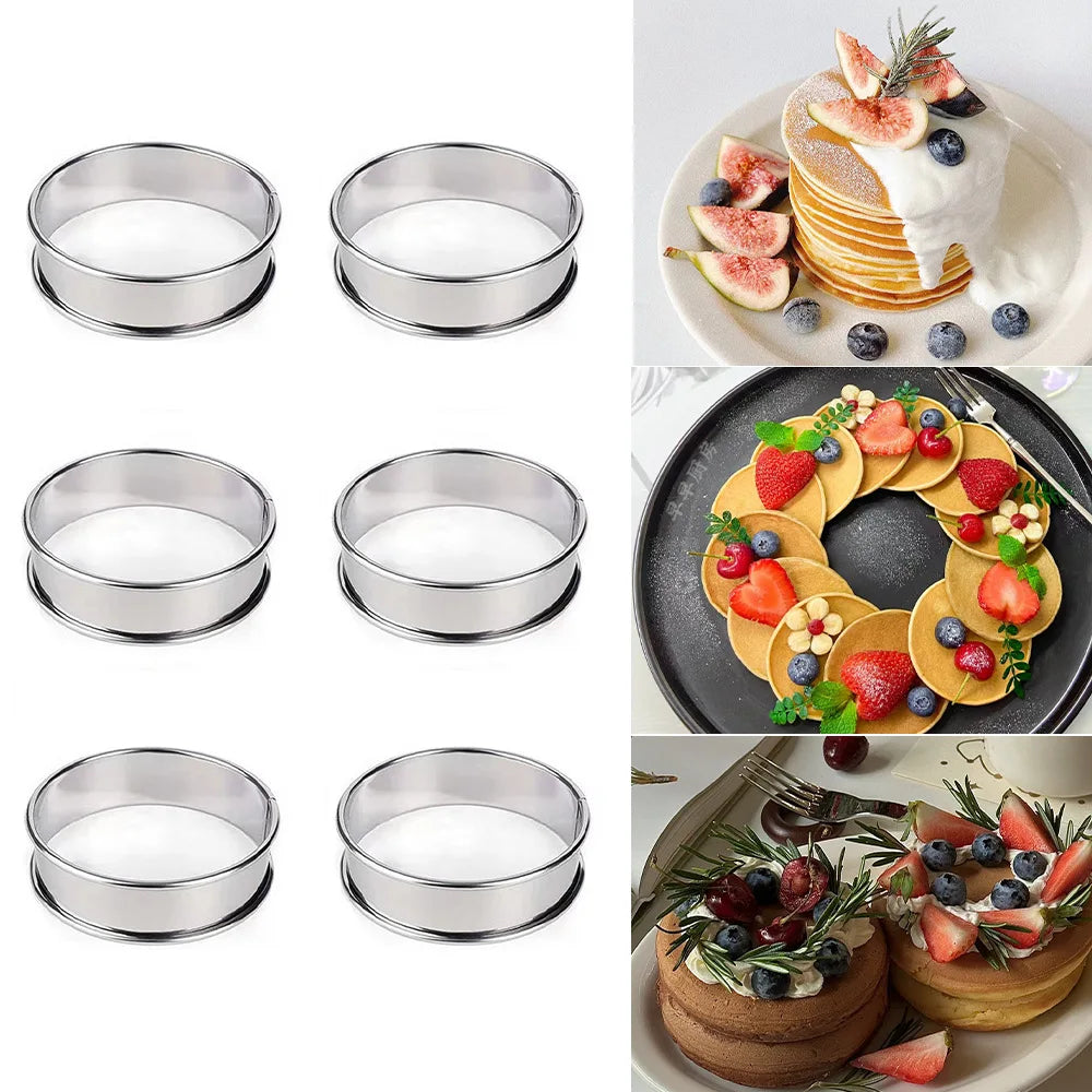 6 Piece Stainless Steel Perforated Tart Ring Set