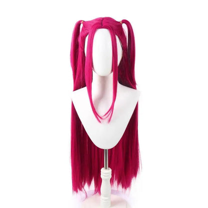 Purple Pink Long Braided Side Ponytail Cosplay Wig