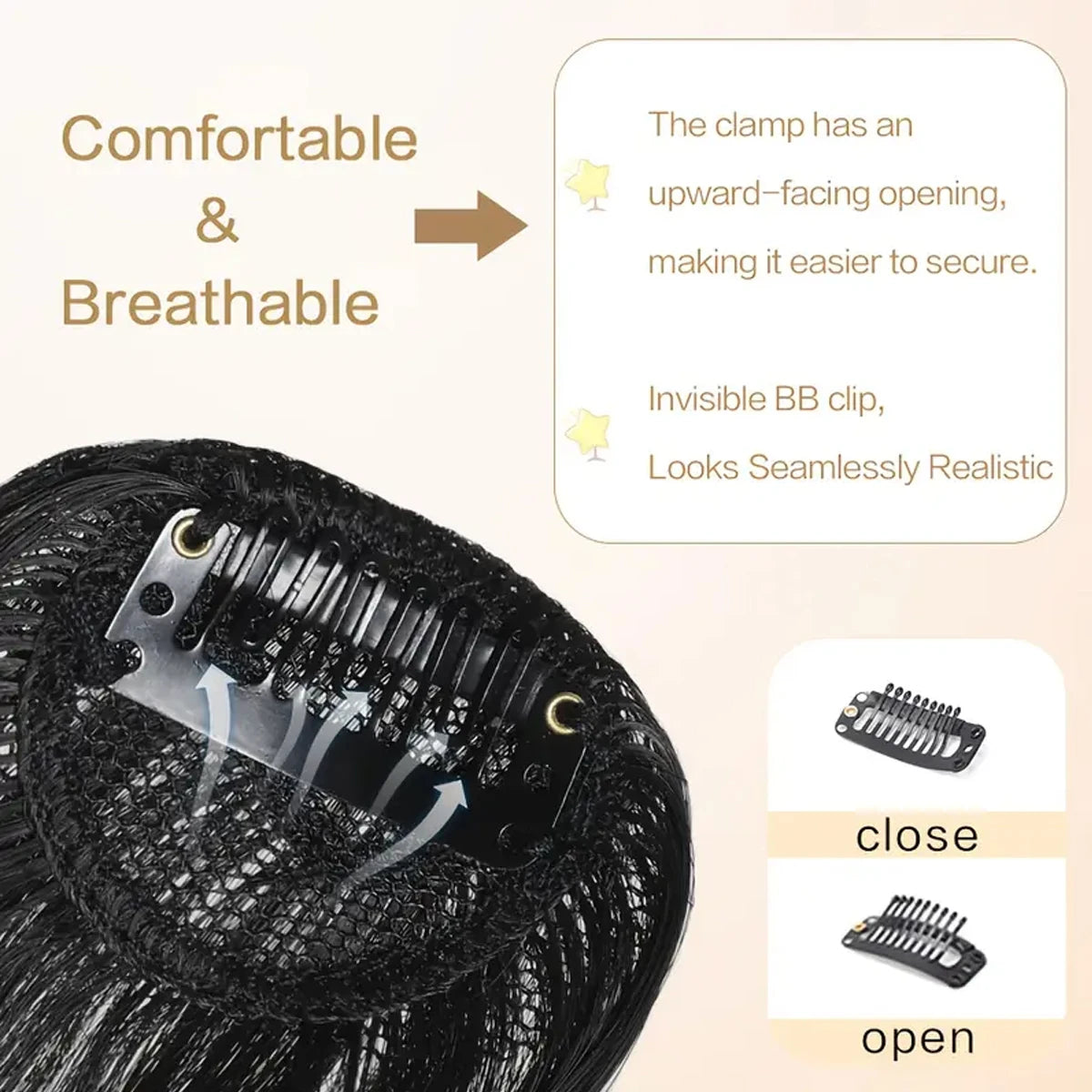 Women's Short Slanted Bangs Clip In Hair Extension