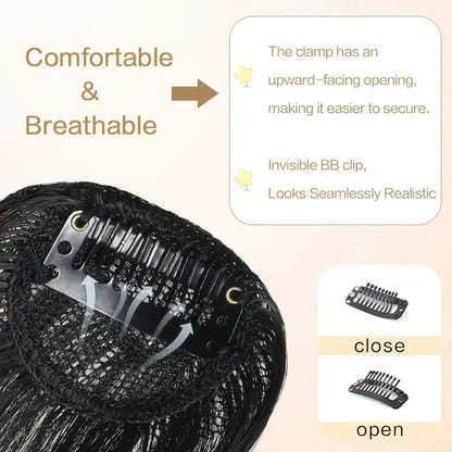 Women's Short Slanted Bangs Clip In Hair Extension