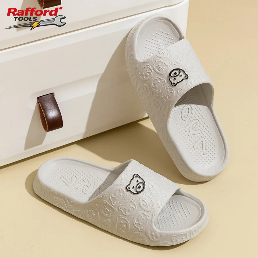 Unisex Bear Print Non Slip Quick Dry Slide Sandals