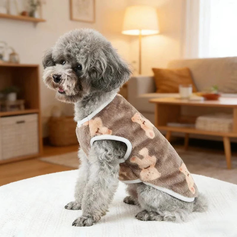 Soft Flannel Paw Print Vest for Small & Medium Dogs & Cats