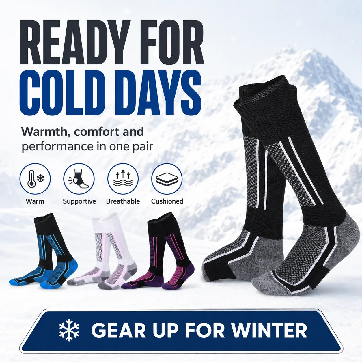 Thermal Compression Over the Calf Ski Socks