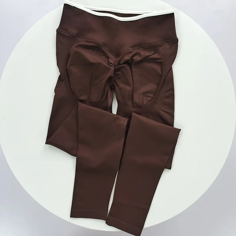 Women's High Waist Seamless Colorblock Butt Lift Leggings