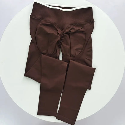 Women's High Waist Seamless Colorblock Butt Lift Leggings
