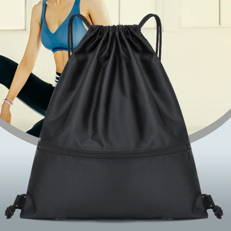 Unisex Lightweight Drawstring Sports Backpack with Zipper
