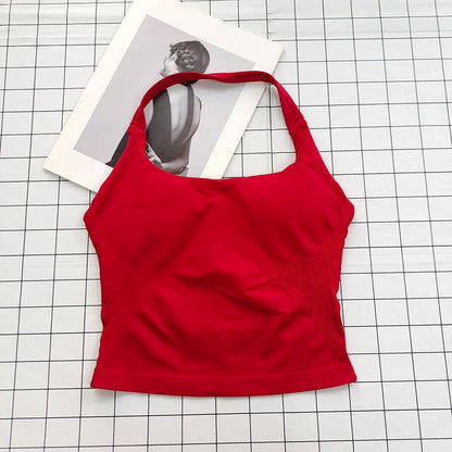 Women's Halter Backless Padded Sports Tank Top