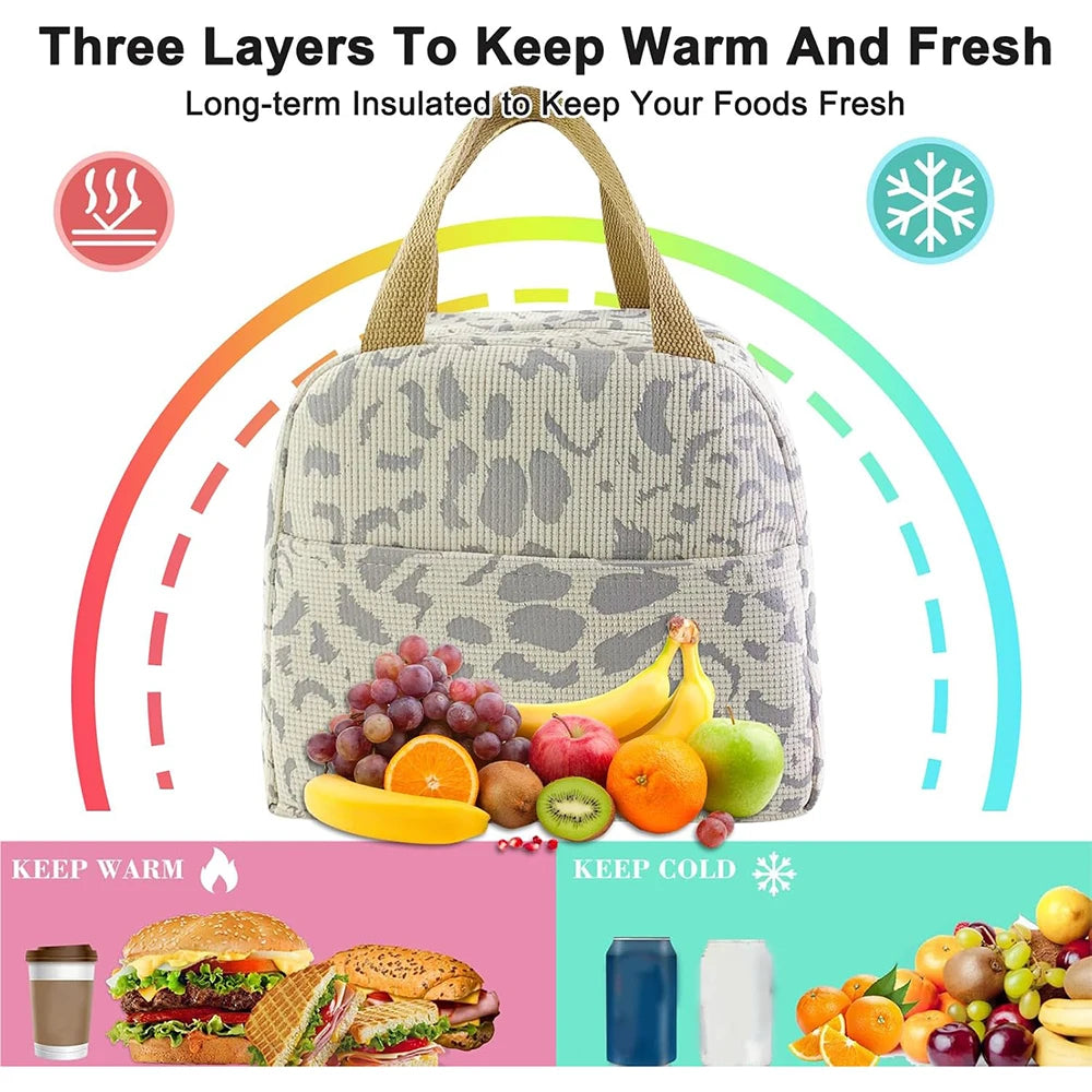 Ink Pattern Insulated Lunch Bag for Travel & Picnic