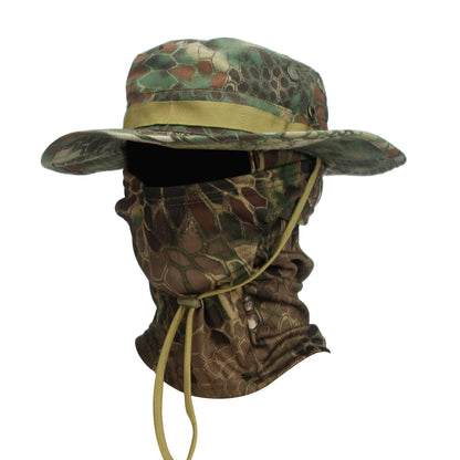 2 Piece Men's Wide Brim Boonie Hat and Balaclava Set