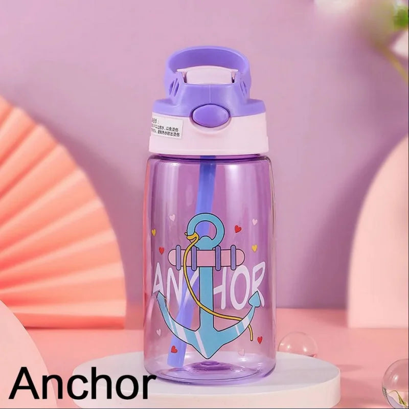 Kids Water Bottle with Straw and Handle