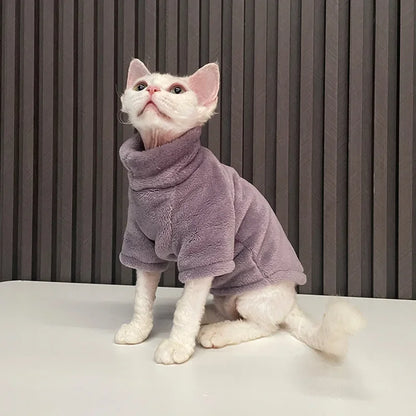 Sphynx Cat Sweater Hoodie Warm Pet Jumpsuit