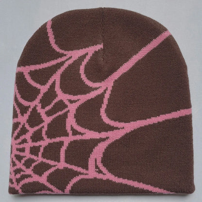 Unisex Y2K Spider Web Knit Beanie Hat