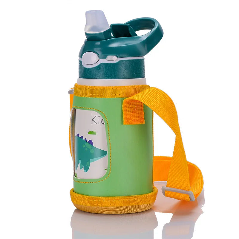 400ml Kids 316 Stainless Steel Thermos Bottle with Straw