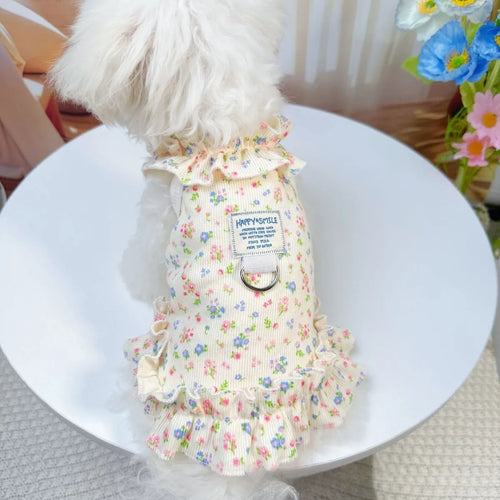 Floral Princess Dress for Dogs & Cats Spring Summer Pet Clothing