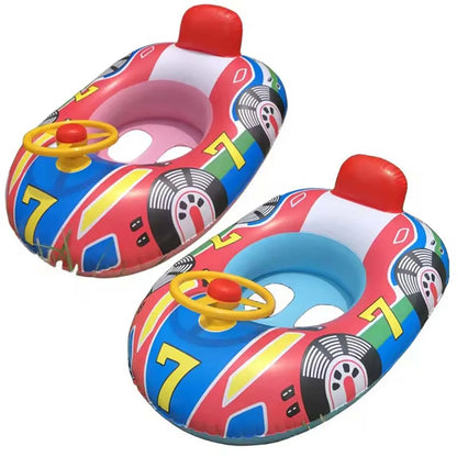 Cute Car Design Baby Swimming Float with Handles for Toddlers