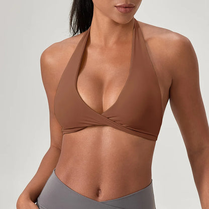 Women's Criss Cross Back Padded Yoga Sports Bra