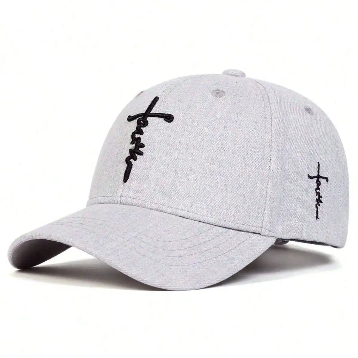 Unisex Faith Embroidered Cotton Snapback Baseball Cap
