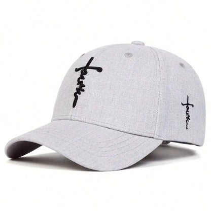 Unisex Faith Embroidered Cotton Snapback Baseball Cap