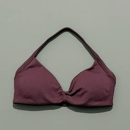 HISTELLO Women's High Support Strappy Halter Sports Bra