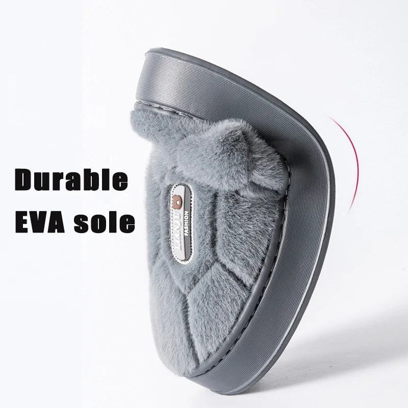 Big Size 50–51 Warm Winter Slippers for Men & Women Non Slip Home Shoes