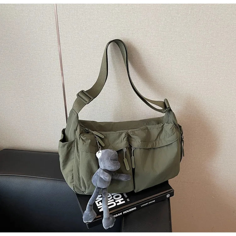 Spring Summer Canvas Shoulder Crossbody Bag for Women Lightweight Handbag