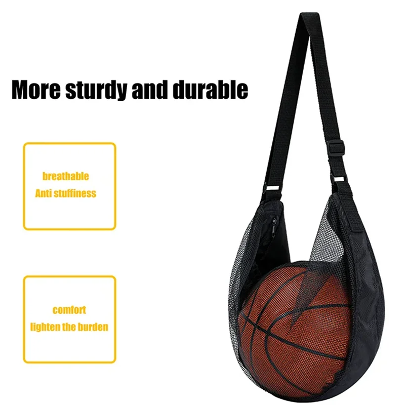 Single Basketball Carry Bag with Zipper Pocket