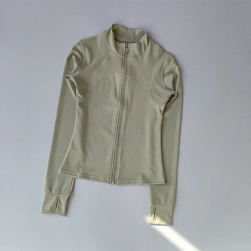 Women's Quick Dry Zip Long Sleeve Fitness Jacket
