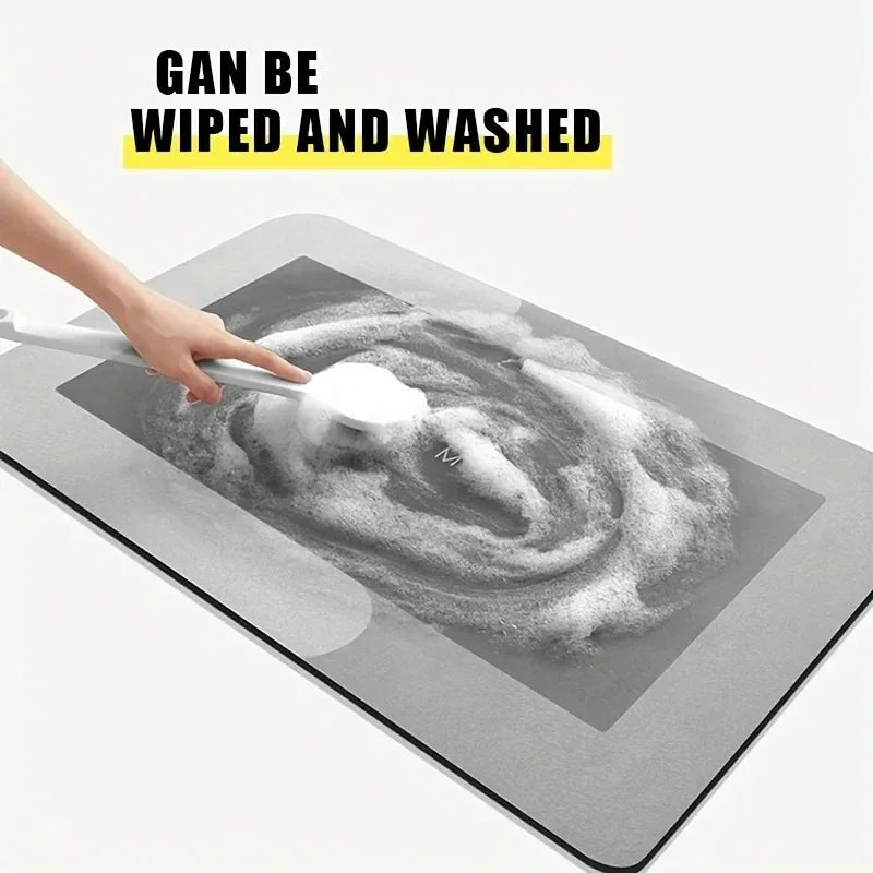 Diatomaceous Earth Bath Mat Super Absorbent Non Slip Quick Dry Rug