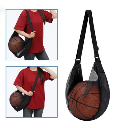 Single Basketball Carry Bag with Zipper Pocket