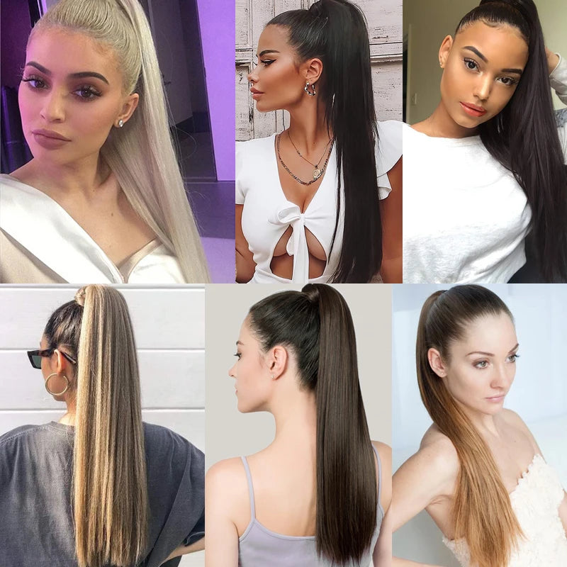 Long Straight Wrap Around Ponytail Hair Extension